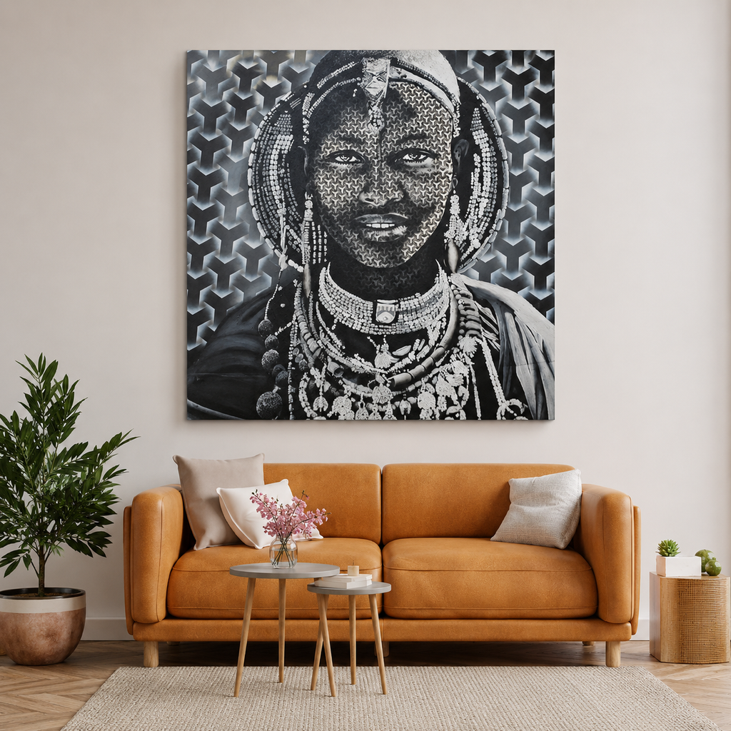 African Queen's Smile, Original African Painting