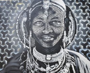 African Queen's Smile, Original African Painting