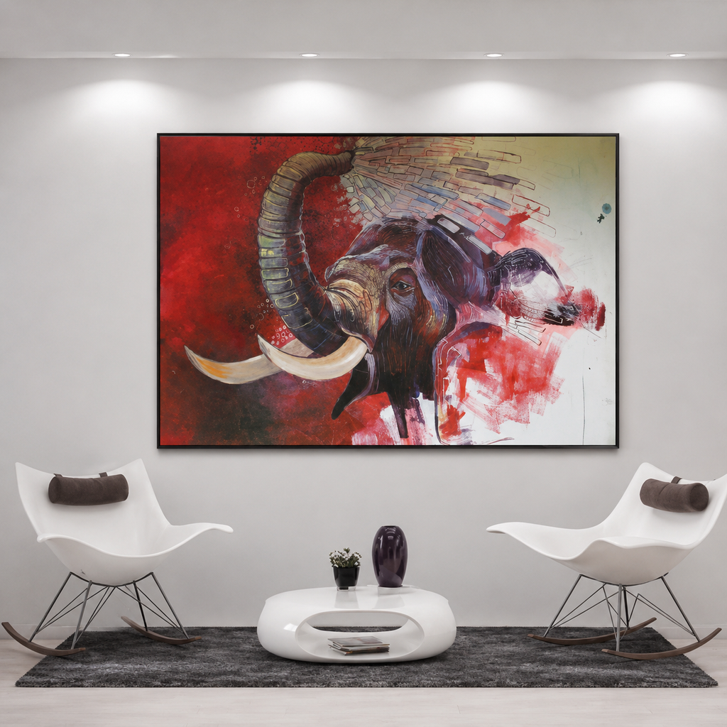 Pride and Tusks, Original African Painting